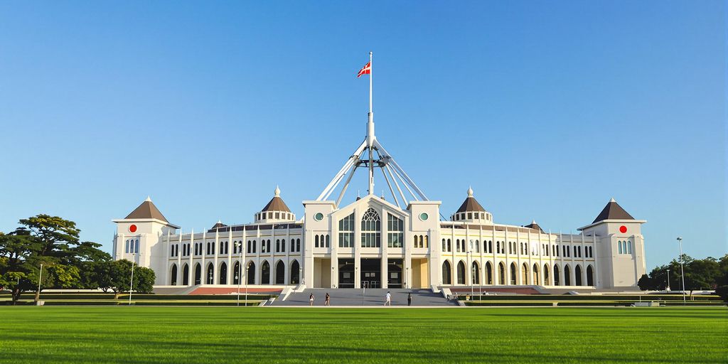Australian Parliament House exterior.